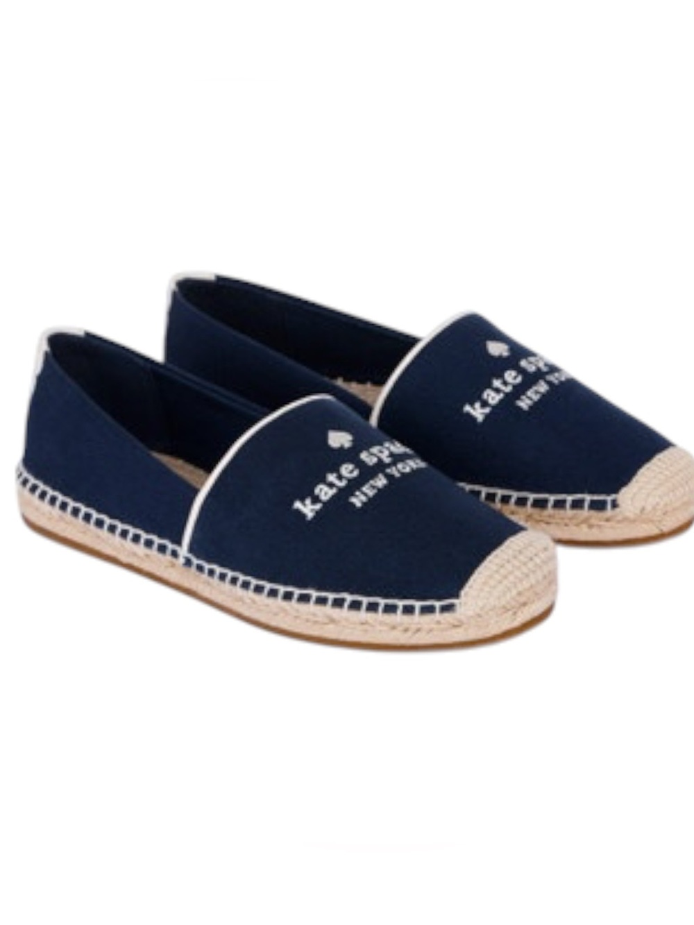 Kate Spade New York Navy Canvas Espadrille Flats Women’s Slip On Shoes - Picture 2 of 8